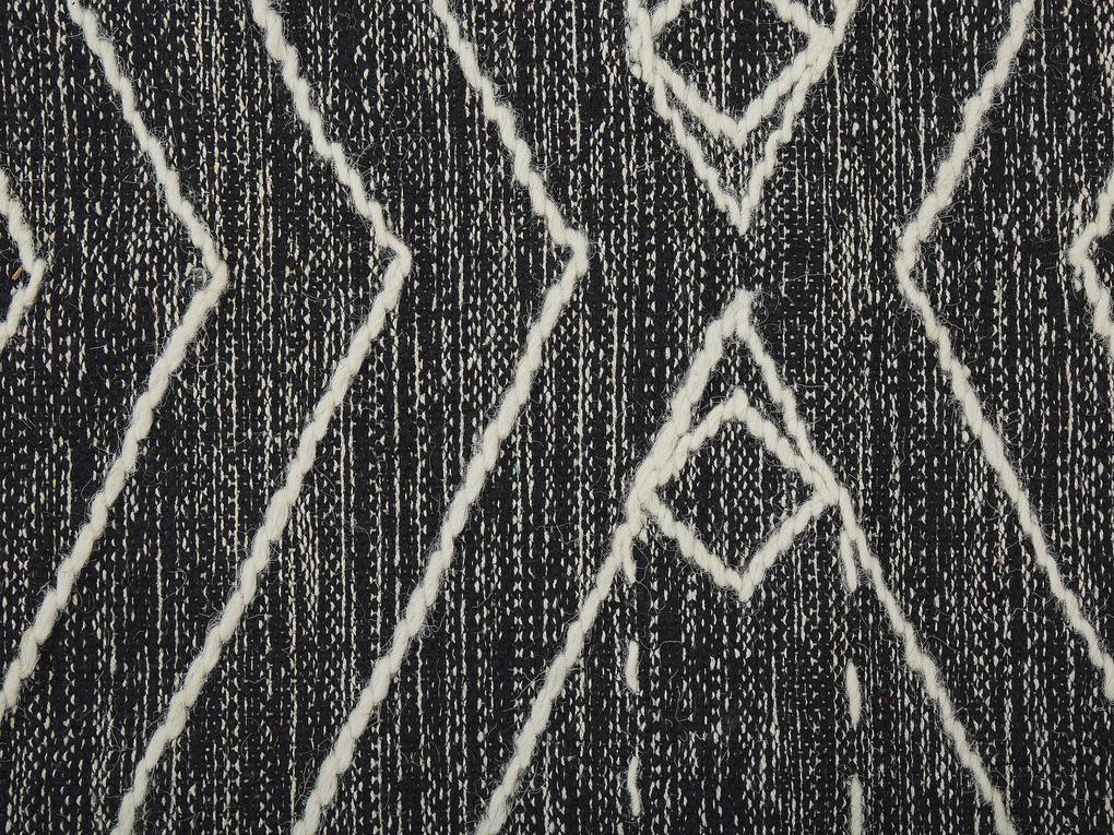 Tapete em algodão preto e branco 160 x 230 cm KHENIFRA Beliani