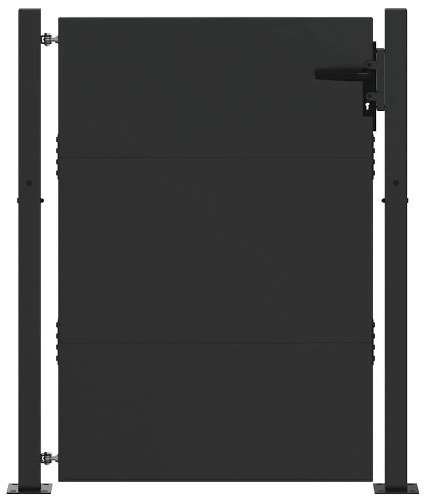 Portão de Jardim Preto 105 x 150 cm Aço com Revestimento em Pó