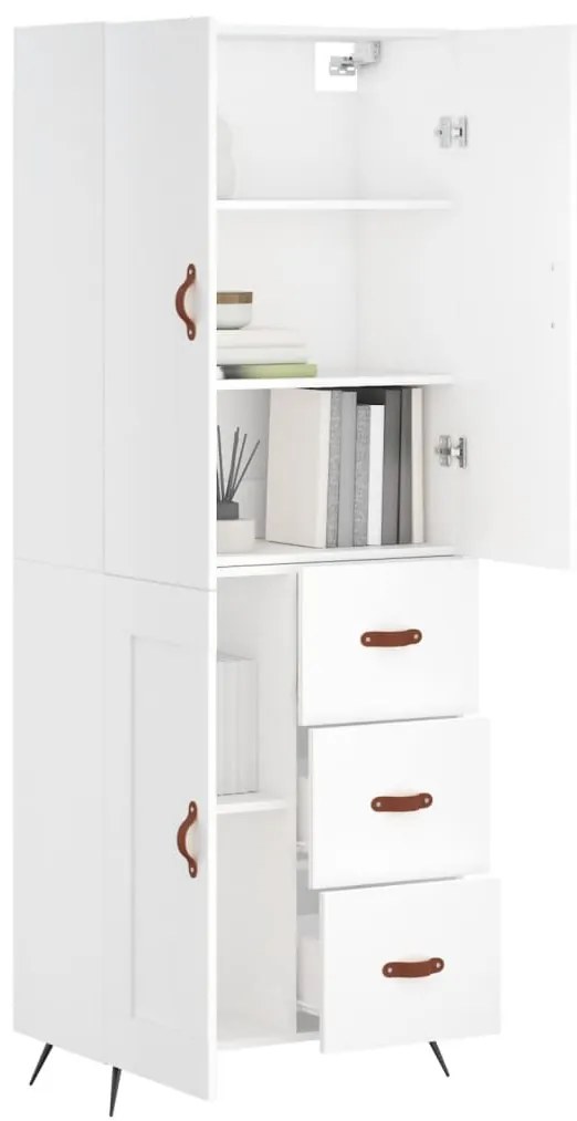 Armário alto 69,5x34x180 cm derivados de madeira branco