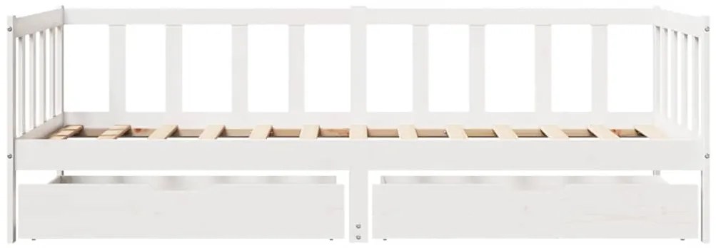 Sofá-cama c/ gavetas 90x200cm madeira de pinho maciça branco
