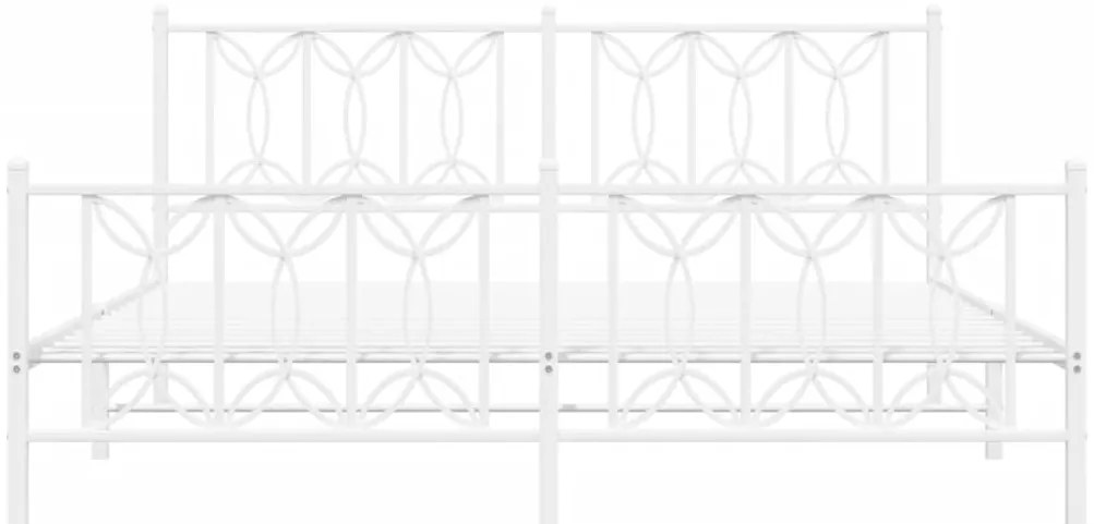 Estrutura de cama com cabeceira e pés 180x200 cm metal branco
