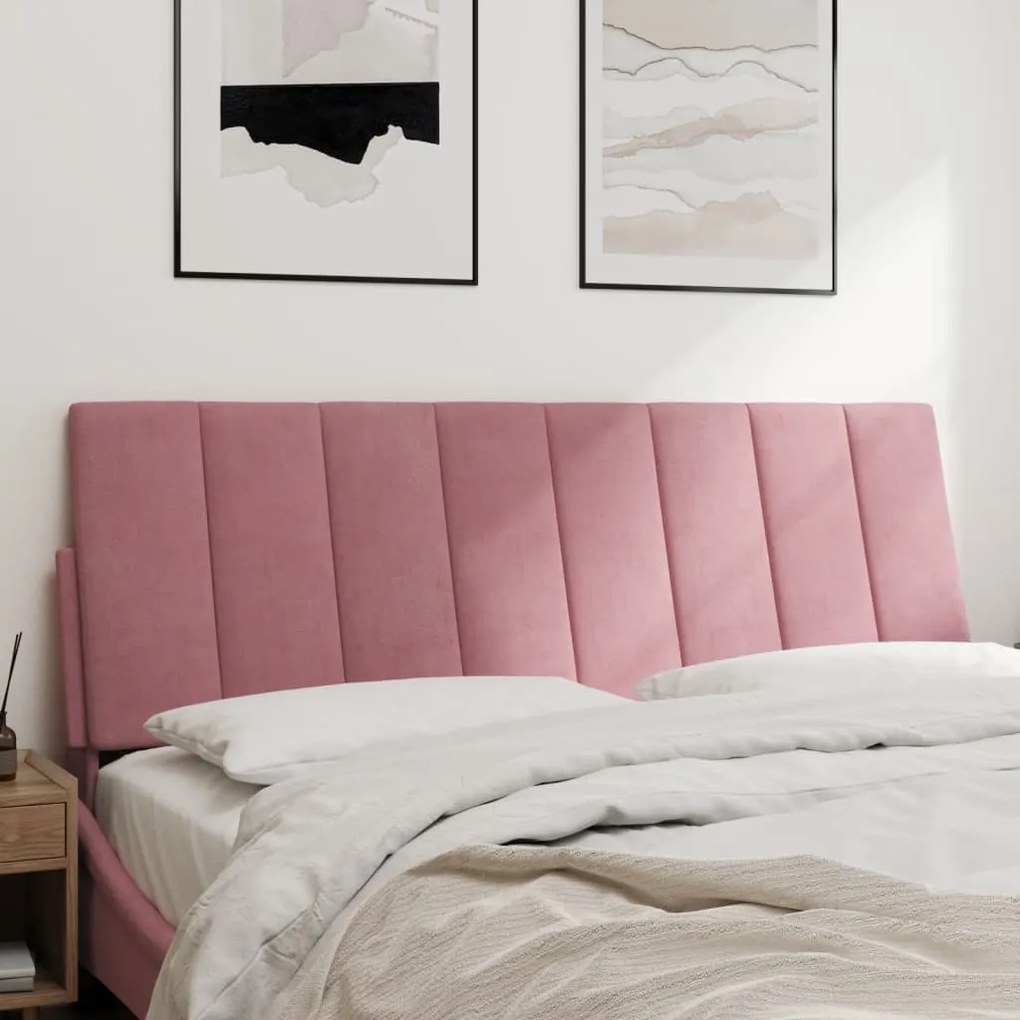 Almofadão de cabeceira 140 cm veludo rosa