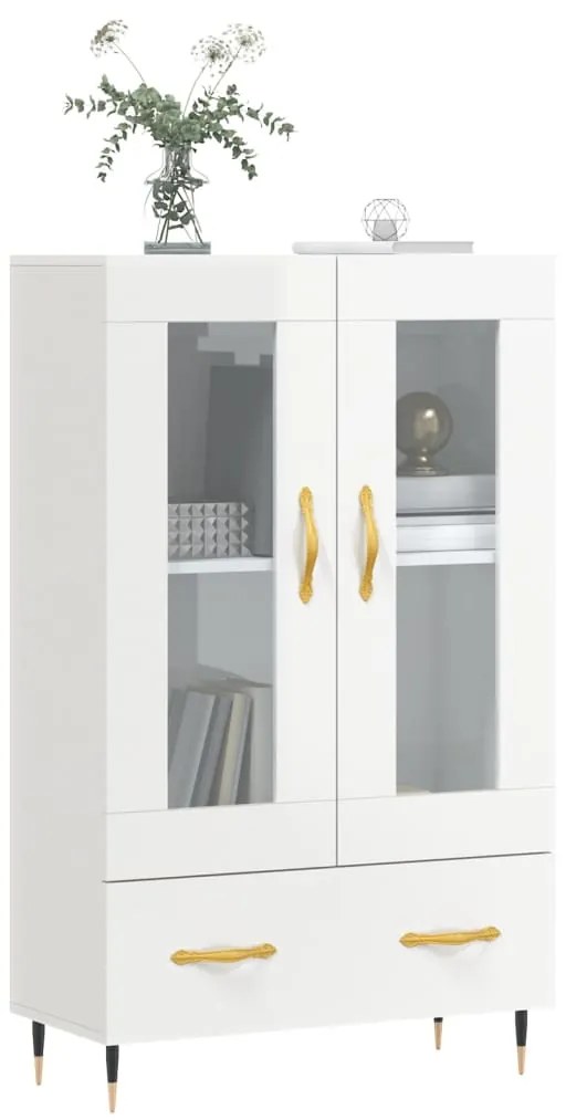 Aparador alto 69,5x31x115 cm derivados madeira branco brilhante