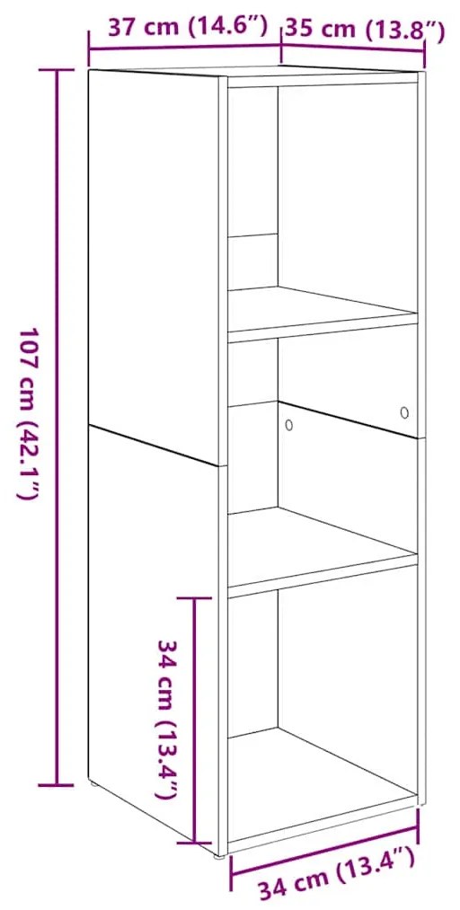 Gabinete para TV 3 pcs Madeira antiga 37 x 35 x 107.5 cm