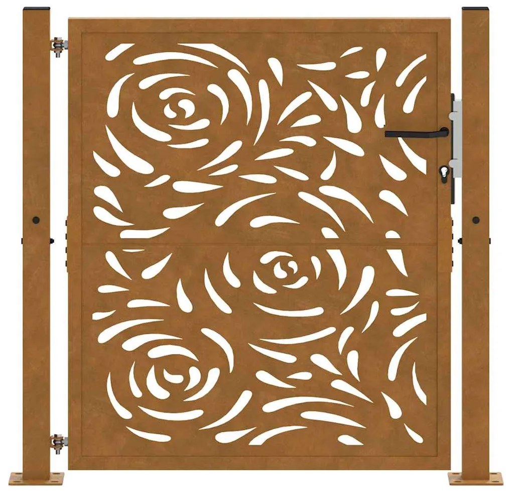 Portão de jardim 105x105 cm design de chama de aço resistente