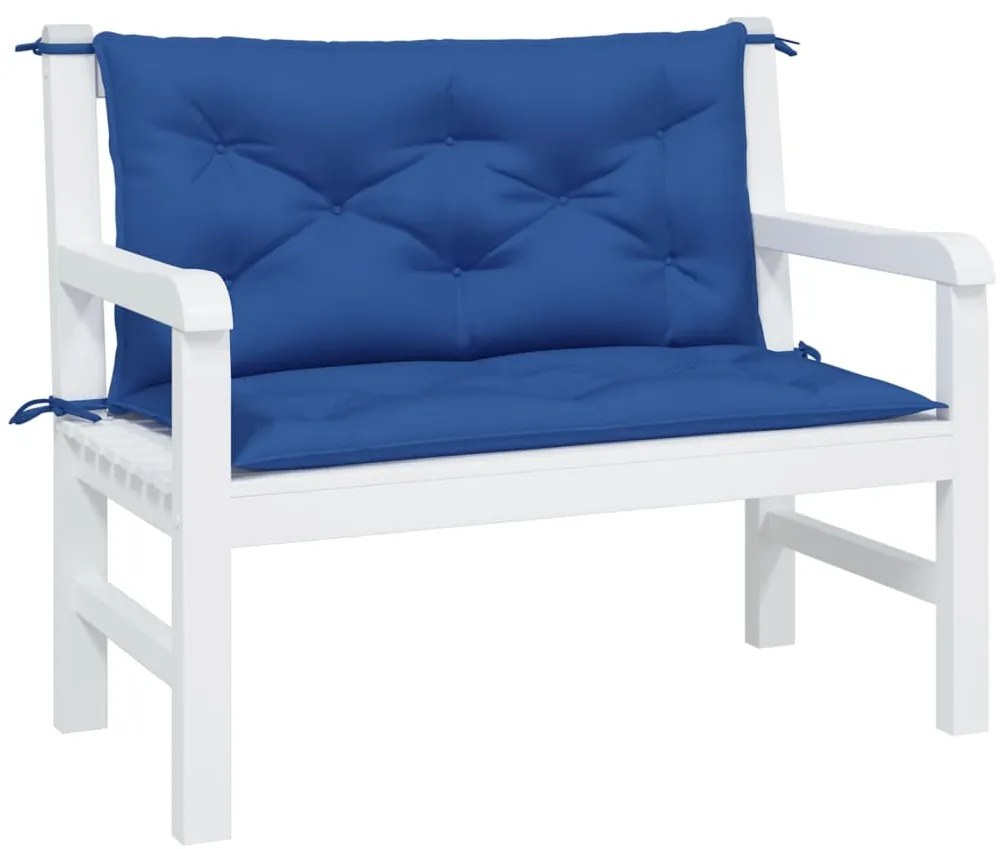 Almofadões p/ banco jardim 2 pcs 100x50x7 cm oxford azul royal