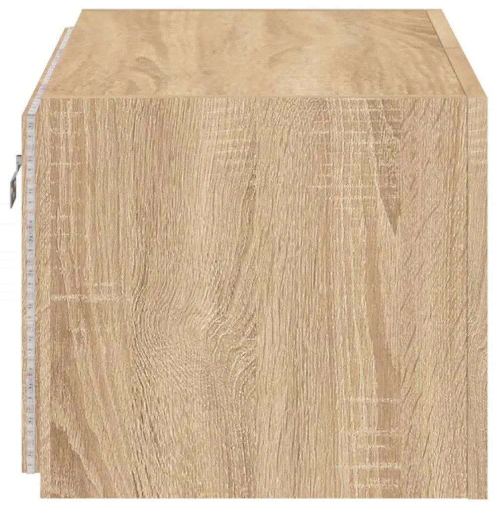 Móvel de parede p/ TV c/ luzes LED 60x35x31 cm carvalho sonoma