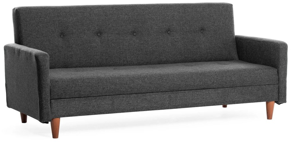 Sofá-Cama de 3 Lugares Hiko – Cinzento Escuro – 200x83x75 cm
