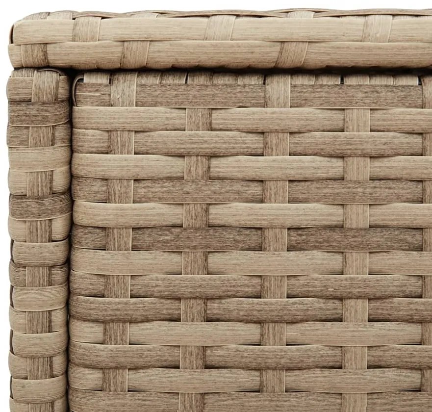 Mesa de apoio jardim c/ tampo vidro 58x27,5x55 cm vime PE bege