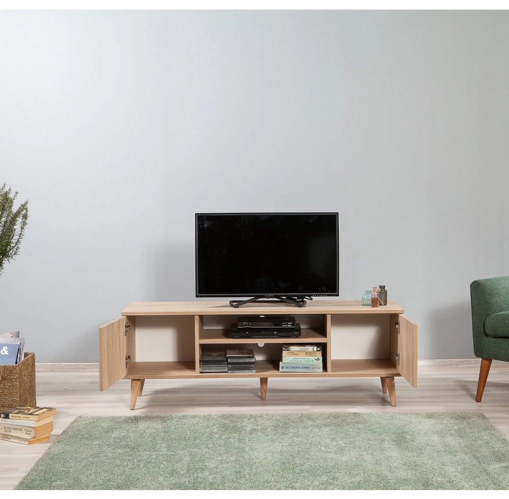 Móvel TV Truva – Carvalho Sonoma – 140 cm x 50 cm x 40 cm
