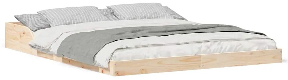 Estrutura da Cama Castanho 140 x 210 cm Madeira de pinho maciça