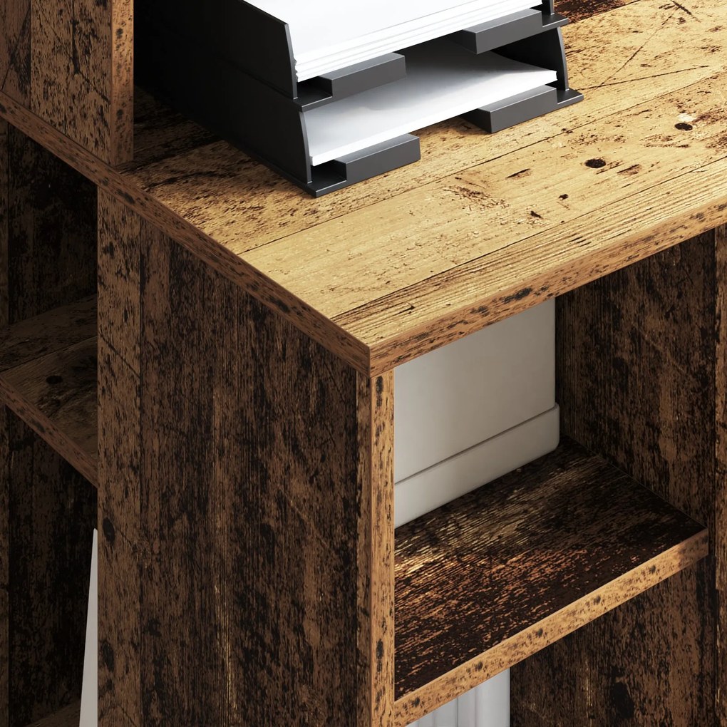 Mesa com Armazenamento Madeira Antiga 90x48x101.5 cm Madeira engenheir