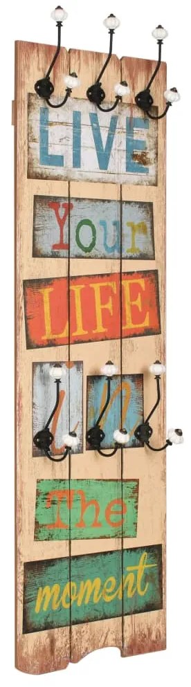 Bengaleiro de parede com 6 ganchos 120x40 cm LIVE LIFE