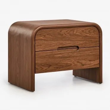 Mesinha De Cabeceira 45x40 Cm Em Mdf Claudres Castanho Nogal Oscuro - Sklum