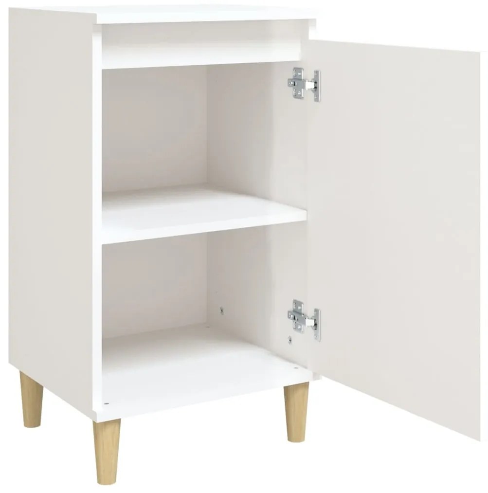 Mesa de cabeceira 40x35x70cm derivados madeira branco brilhante