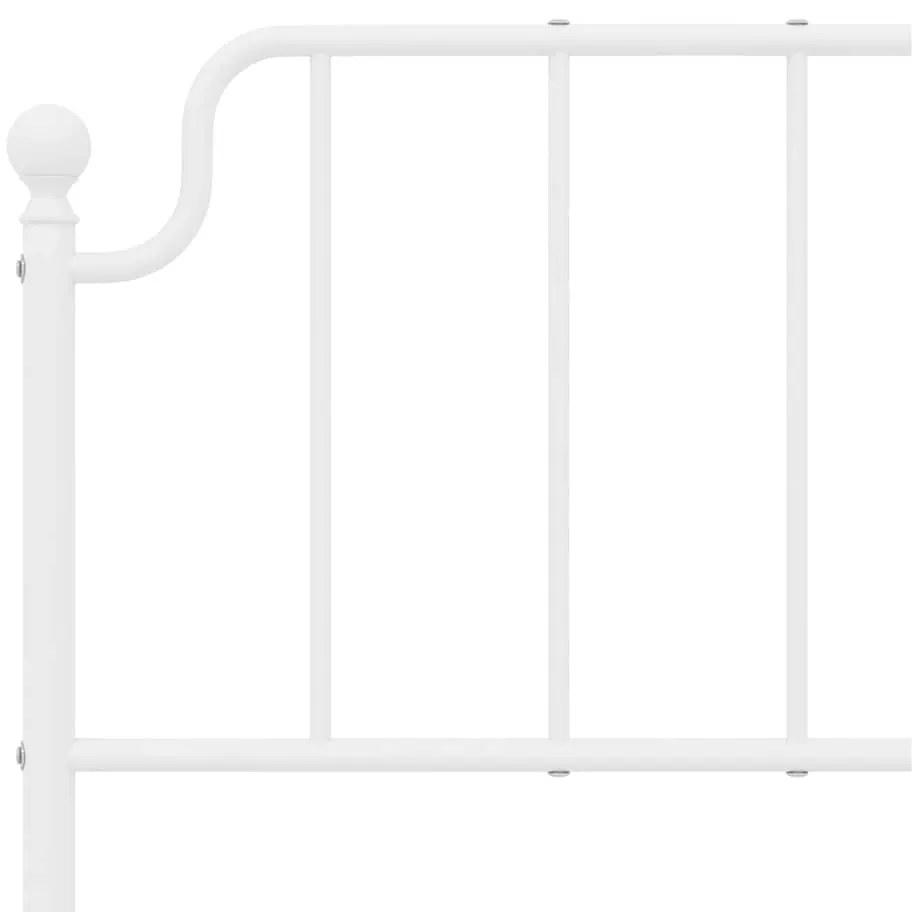 Estrutura de cama com cabeceira 150x200 cm metal branco