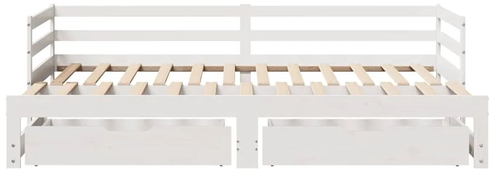 Sofá-cama com gavetão e gavetas sem colchão 80x200 cm branco