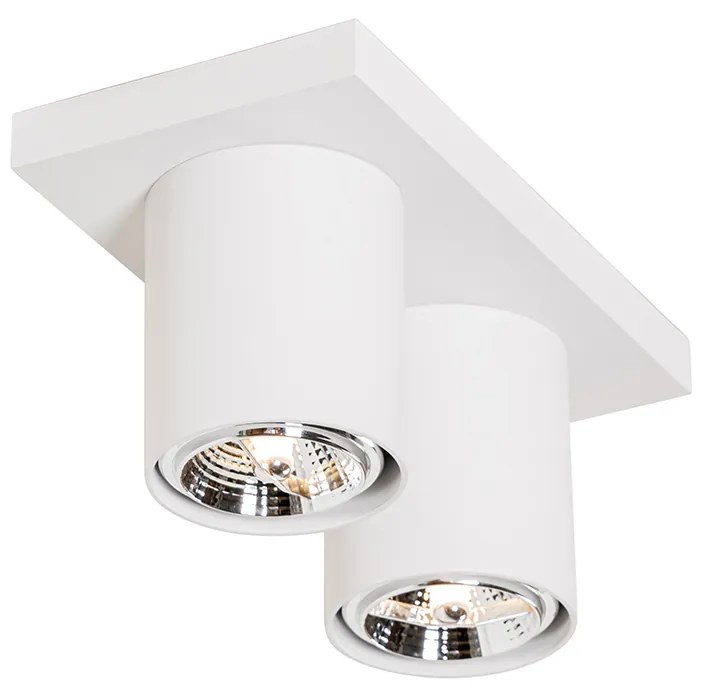 Candeeiro de teto moderno branco 2 luzes - Tubo Moderno