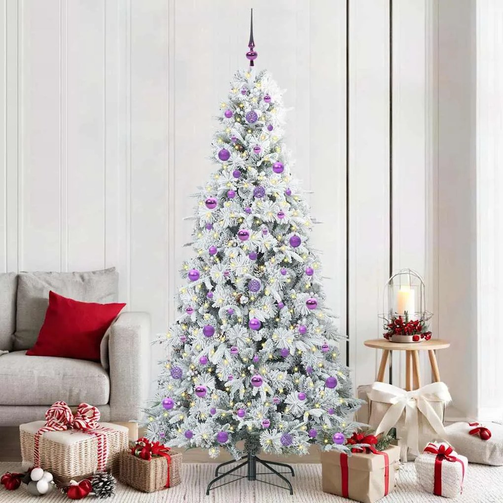 vidaXL Árvore de Natal Articulada Artificial Branco 210 cm PE e PVC