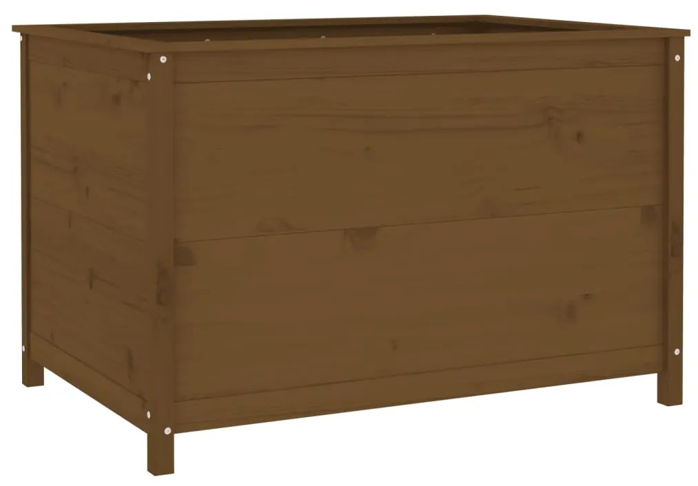 Canteiro elevado jardim 119,5x82,5x78 pinho maciço castanho-mel