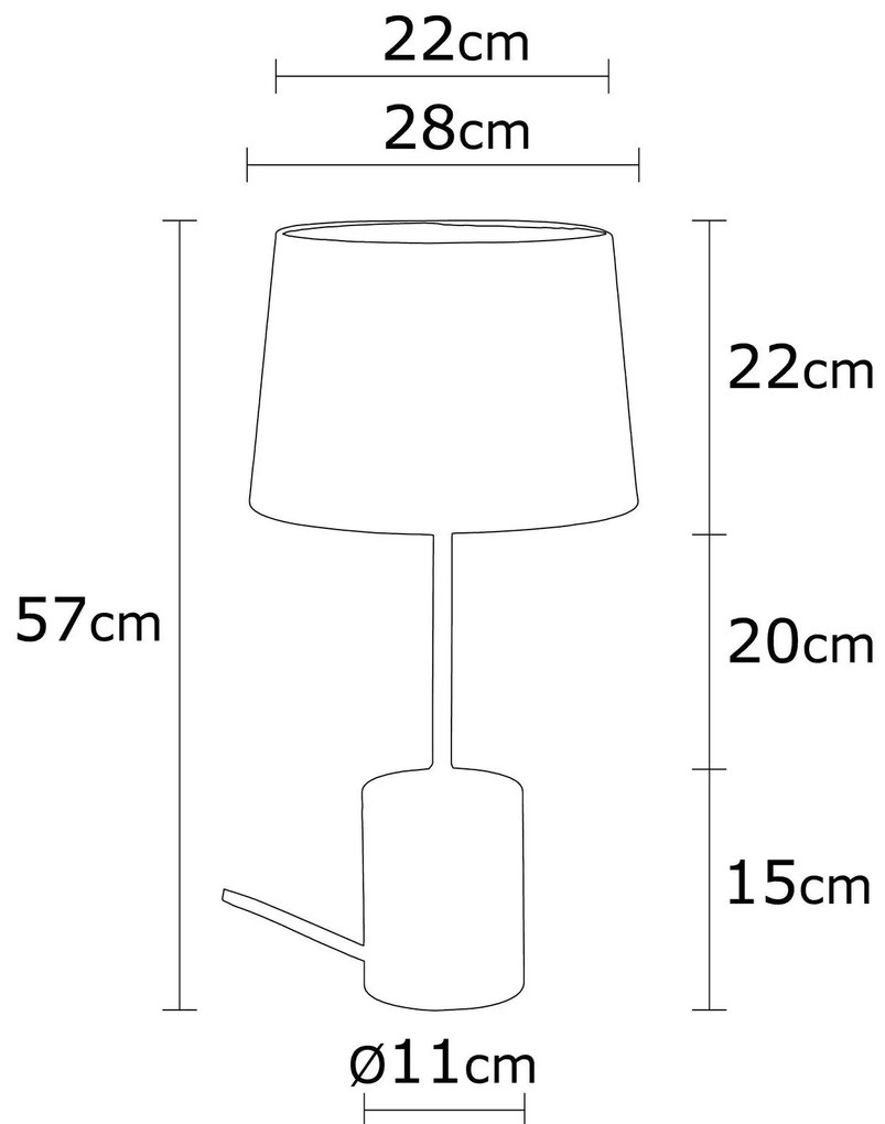 Candeeiro de Mesa Magnesia – Prateado – 28 cm de Diâmetro x 57 cm de A