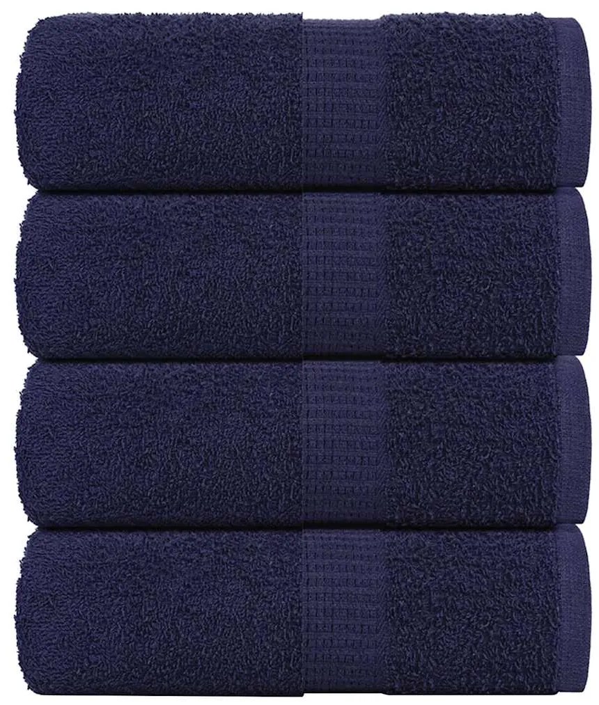 vidaXL Toalhas de rosto FROGN 4 peças Azul-marinho 30x30 cm 360 g/m²