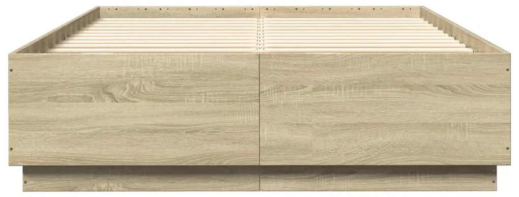 Estrutura de cama 150x200 cm derivados madeira carvalho sonoma
