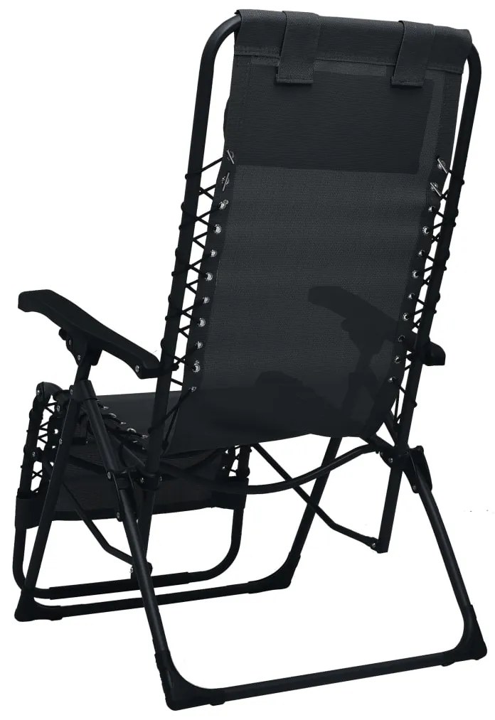 Cadeira de pátio dobrável textilene preto