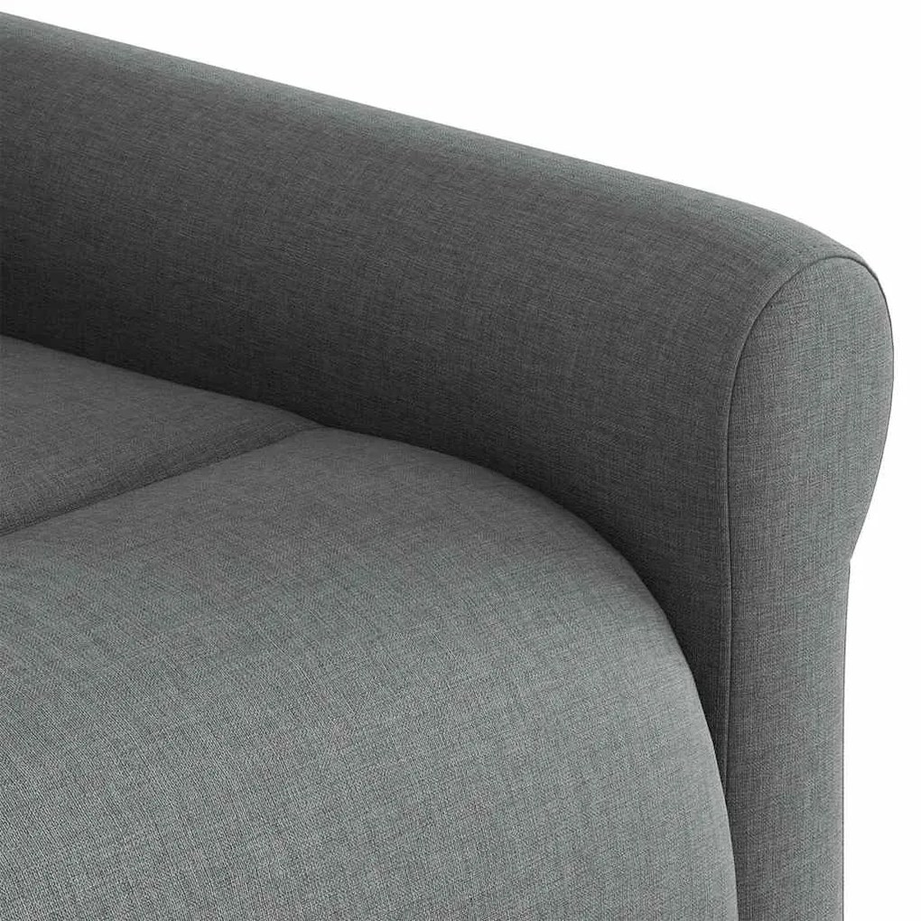 Poltrona elevatória de massagens tecido cinzento-escuro