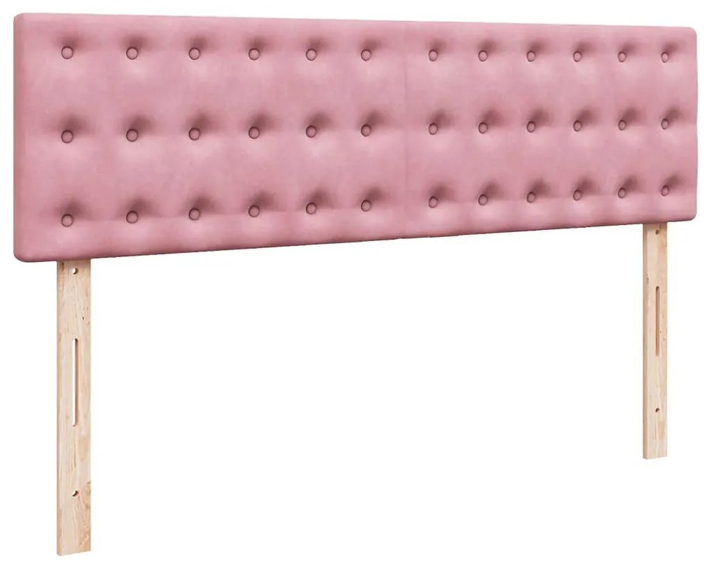 Estrutura de cama otomana com colchão 160x200 cm veludo rosa
