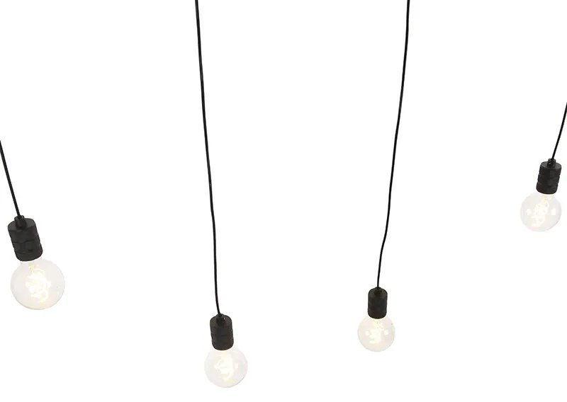 Candeeiro de suspensão design preto 9 luzes - Cavalux Moderno
