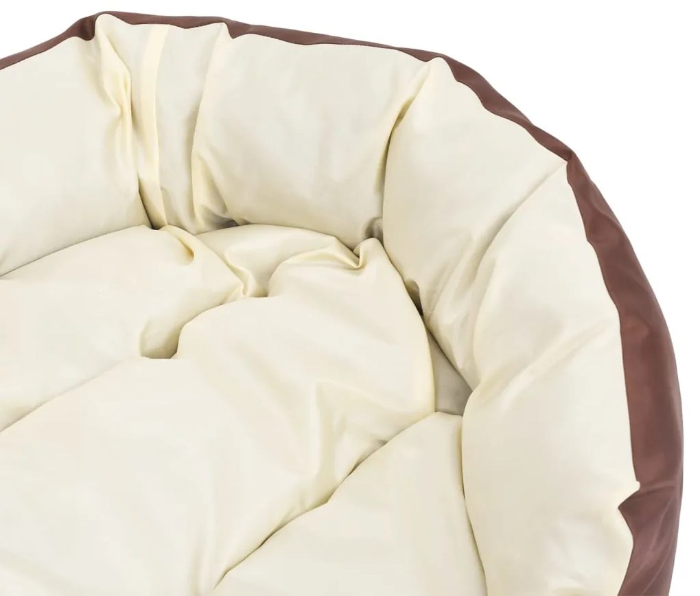 Almofadão p/ cães reversível lavável 85x70x20 cm castanho/creme