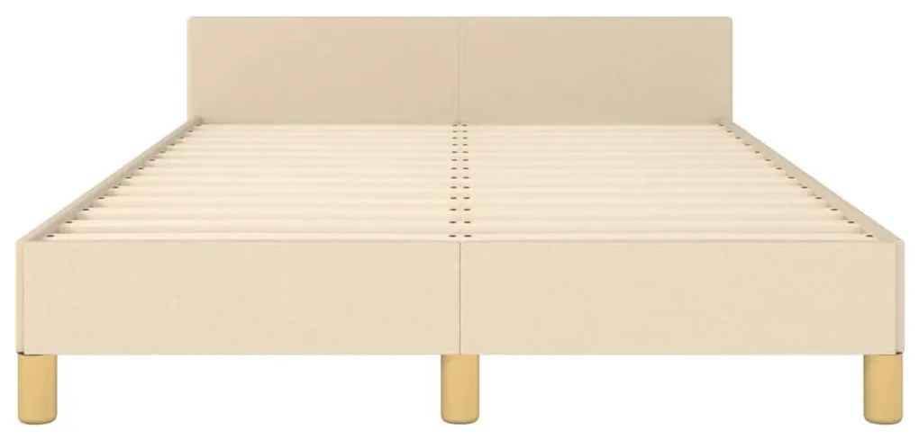 Estrutura de cama sem colchão 120x190 cm tecido creme