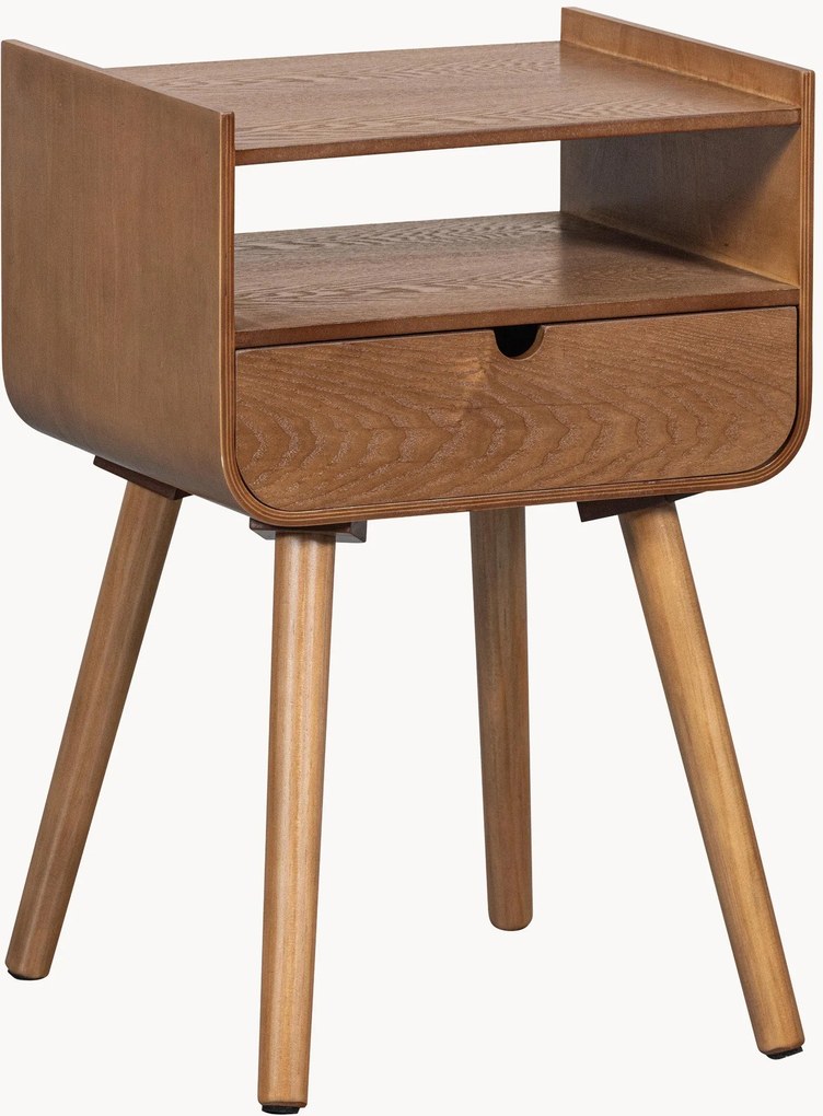 Mesa de cabeceira com efeito de madeira com gaveta Nils