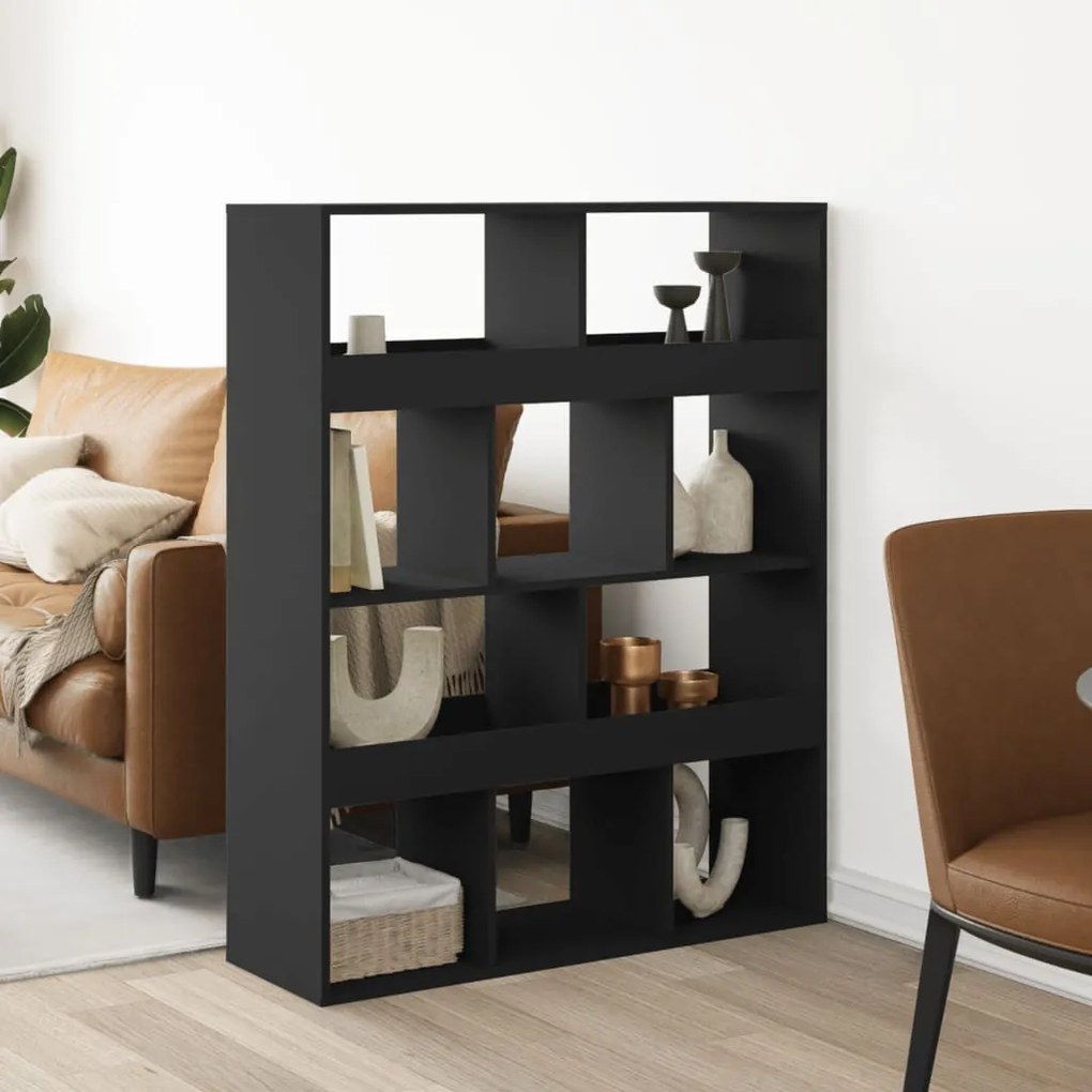 vidaXL Divisória 100x33x125,5 cm derivados de madeira preto