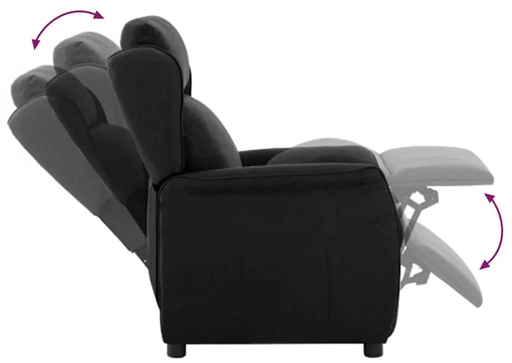 Poltrona Recliner Tecido Preto