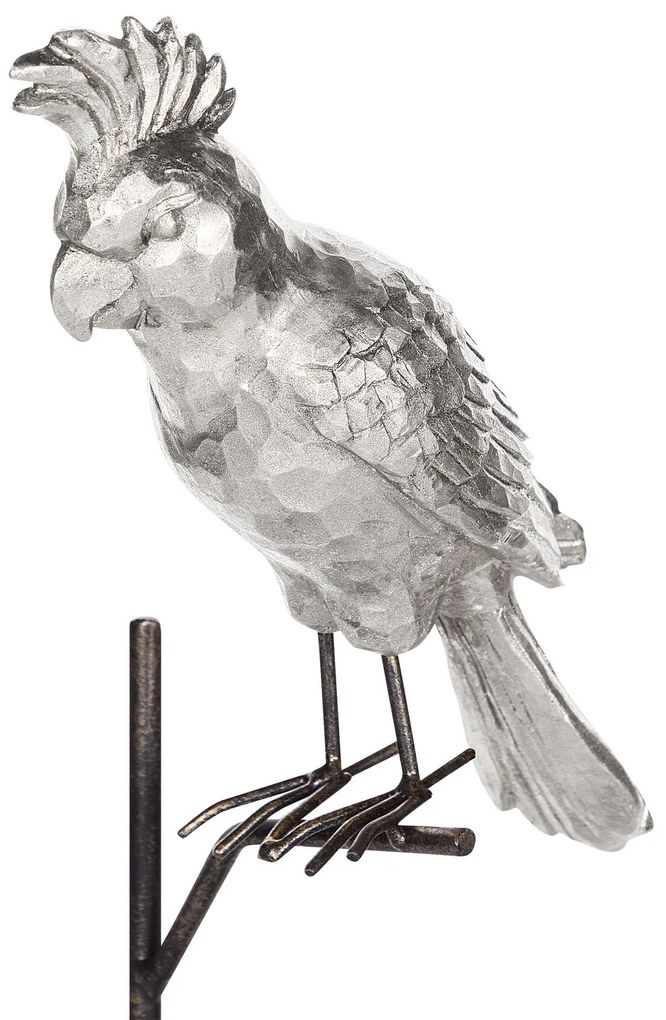 Estatueta decorativa prateada e preta COCKATOO Beliani