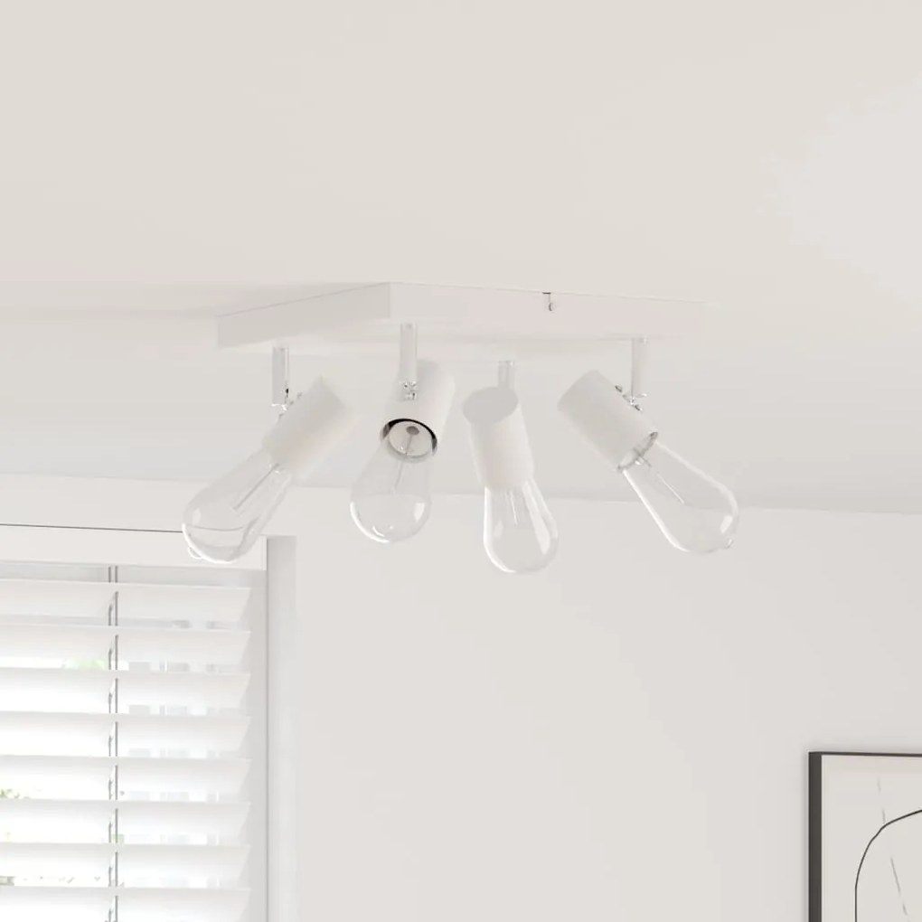 vidaXL Foco de teto com holofotes Branco 26,5 x 26 x 11,5 cm Metal