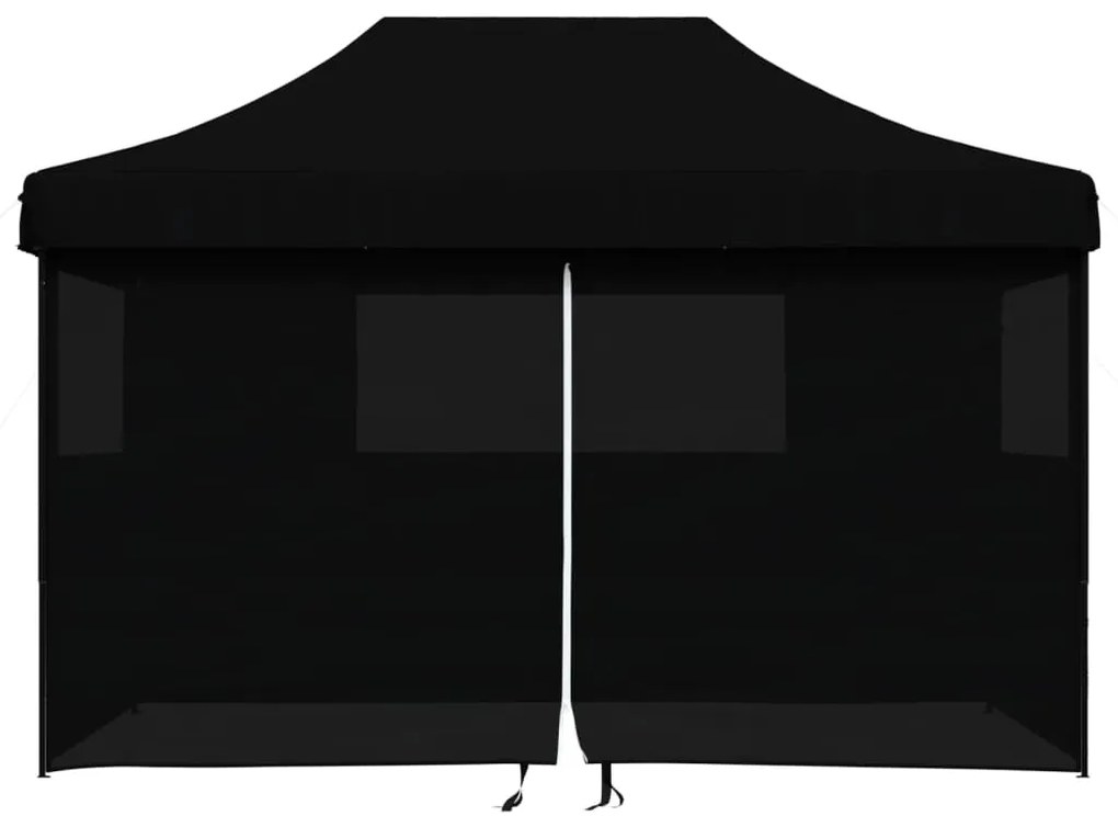 Tenda p/ festas pop-up dobrável com 4 paredes laterais preto