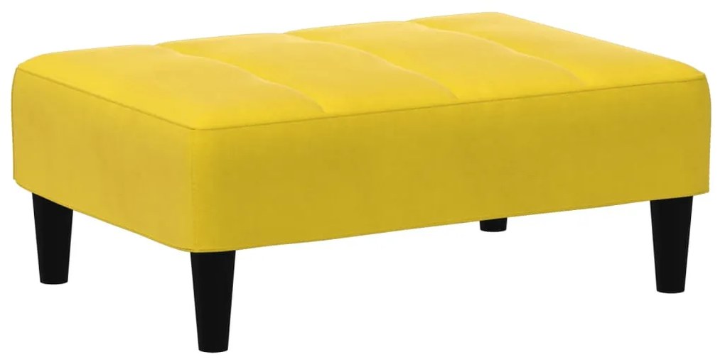 Sofá-cama 2 lugares c/ apoio de pés veludo amarelo