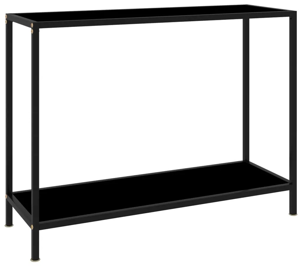 Mesa consola 100x35x75 cm vidro temperado preto