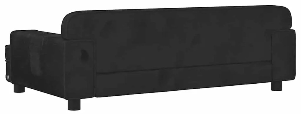 Cama para cães 90x53x30 cm veludo preto