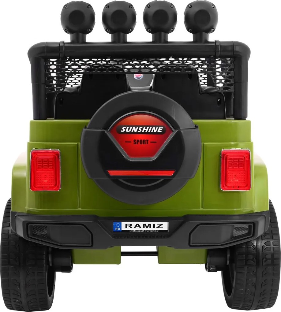 Jipe elétrico para Crianças NEW Raptor DRIFTER 4 x 4, 12V Rodas Espuma EVA, Assento couro Verde