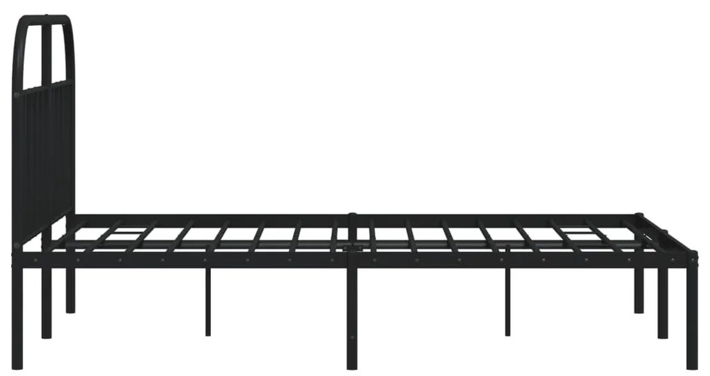 Estrutura de cama com cabeceira 140x190 cm metal preto