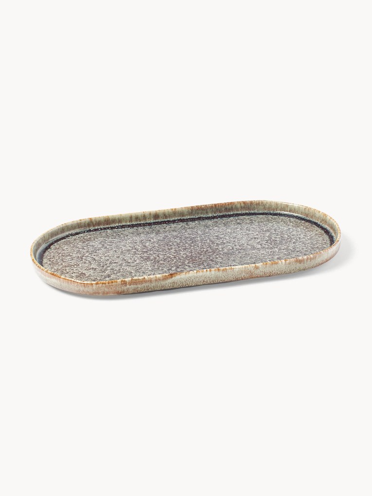 Handmade Serving Plate Danza with Reactive Glaze