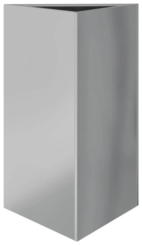 Vaso/floreira jardim 2pcs triangular 50x43x75cm aço galvanizado