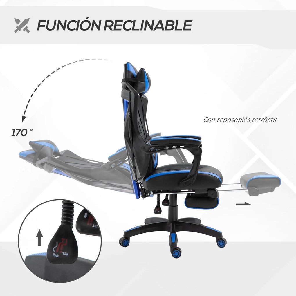 Vinsetto Cadeira Gaming Ergonómica Cadeira Gaming para Escritório com