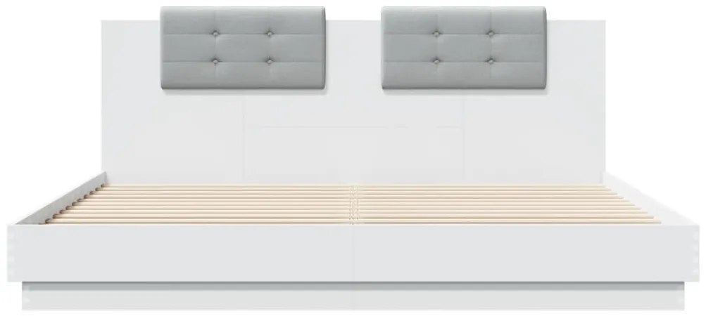 Estrutura cama c/ cabeceira 200x200 cm derivados madeira branco