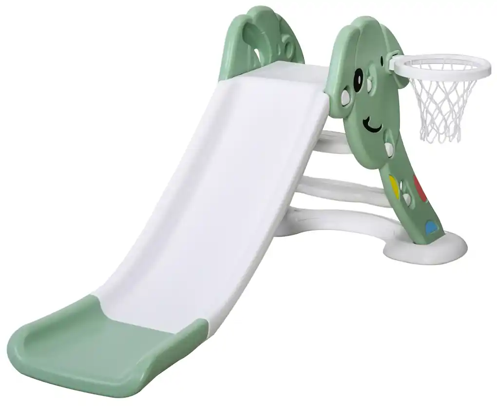 Homcom - Escorrega Infantil Dobrável com cesto de Basketball, ESCORREGAS