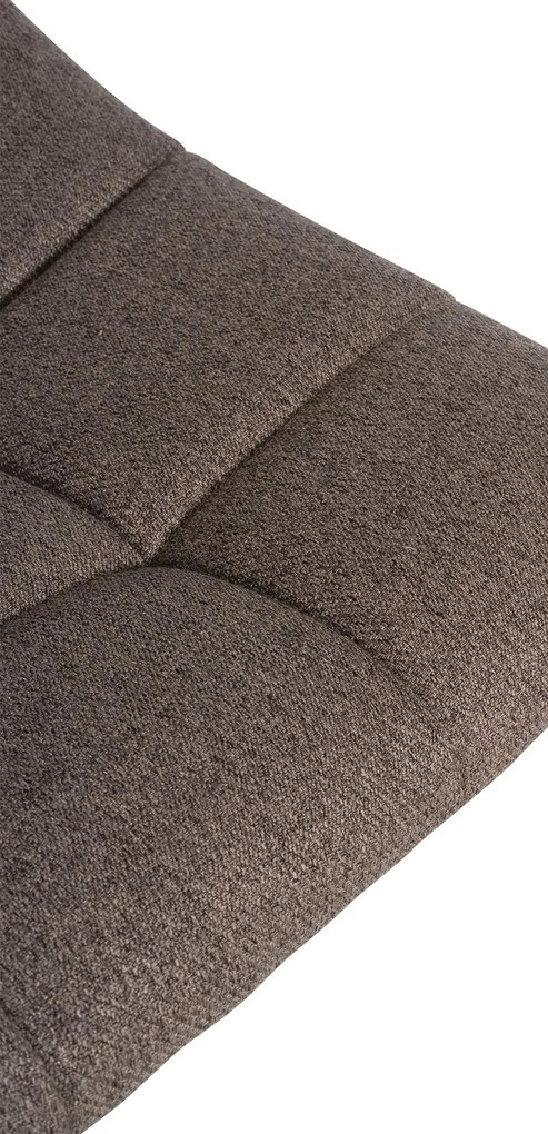 Banco de bar Jerry em tecido com estrutura preta 87-108,5 x 43 x 46,5 cm Castanho acinzentado